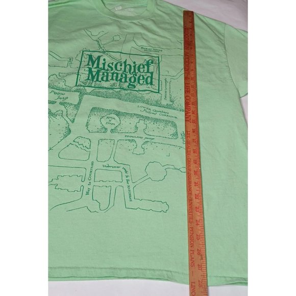 Harry Potters Wizarding World Mischief Managed XL T Shirt Green Loot Wear Magic - Picture 6 of 7